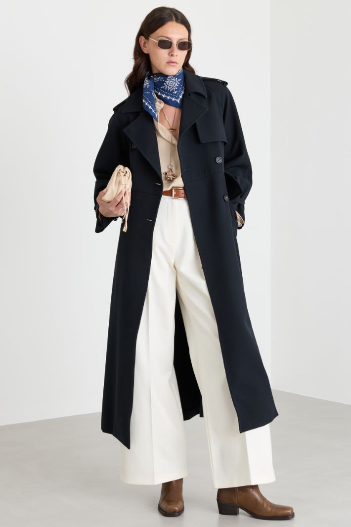 Long sablé trench - BLACK - Intrend