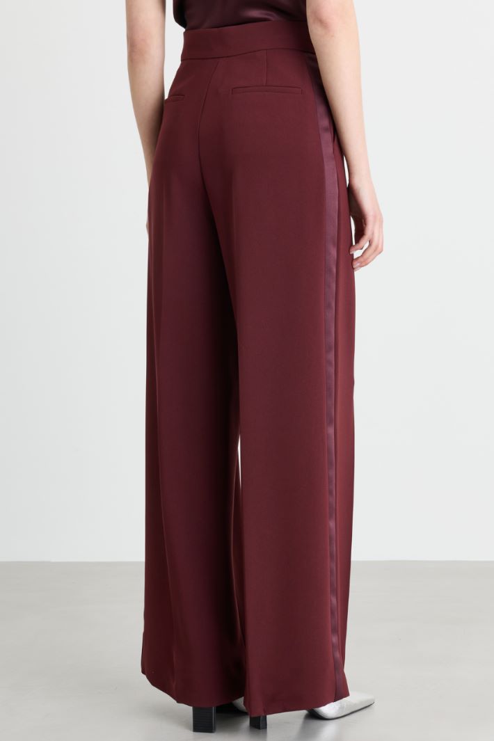 Cady Tuxedo Trousers - BORDEAUX - Intrend - 4