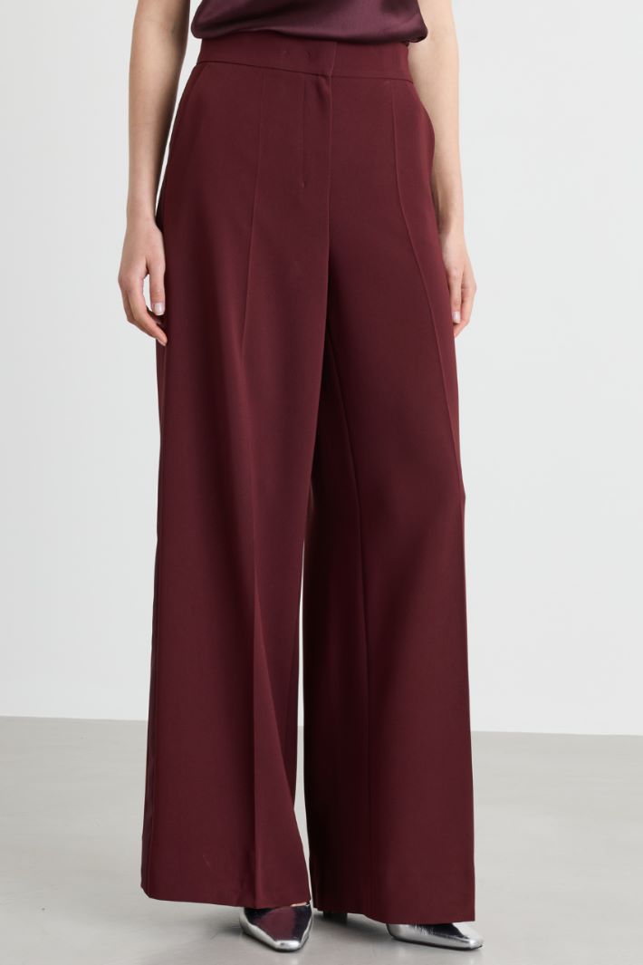 Cady Tuxedo Trousers - BORDEAUX - Intrend - 2