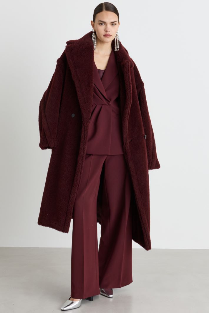 Cady Tuxedo Trousers - BORDEAUX - Intrend