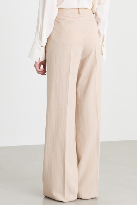 Pantalone in gabardina gessata