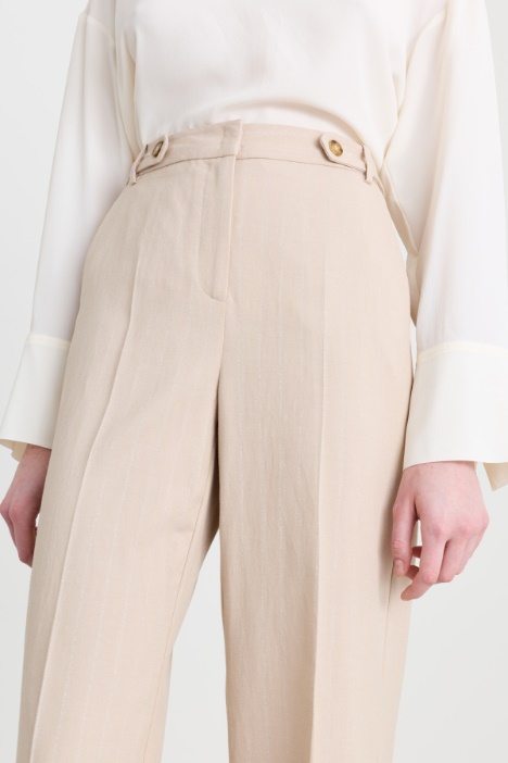 Pantalone in gabardina gessata
