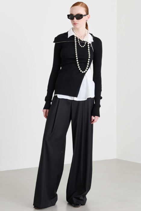Pleated wide-leg trousers - Intrend