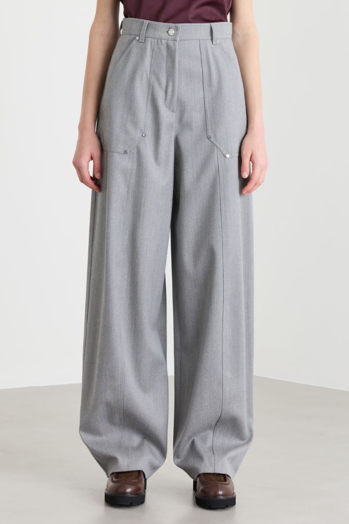 Pantalone effetto jeans - GRIGIO - Intrend - 2