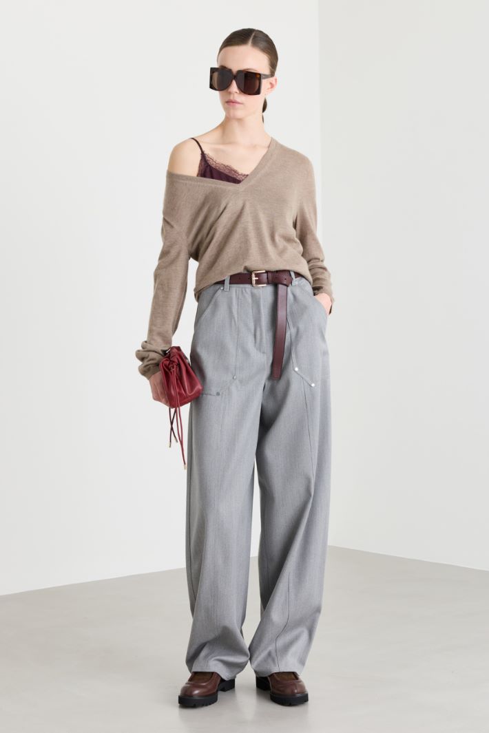Pantalone effetto jeans - GRIGIO - Intrend