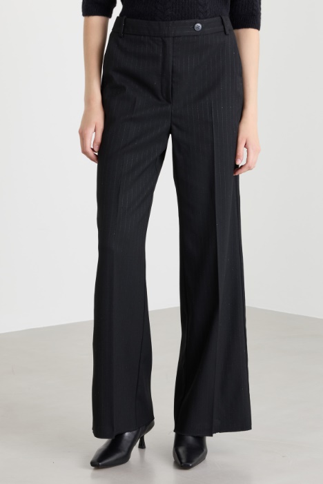 Pantalone gessato con paillettes