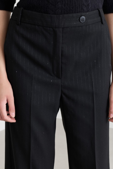 Pantalone gessato con paillettes