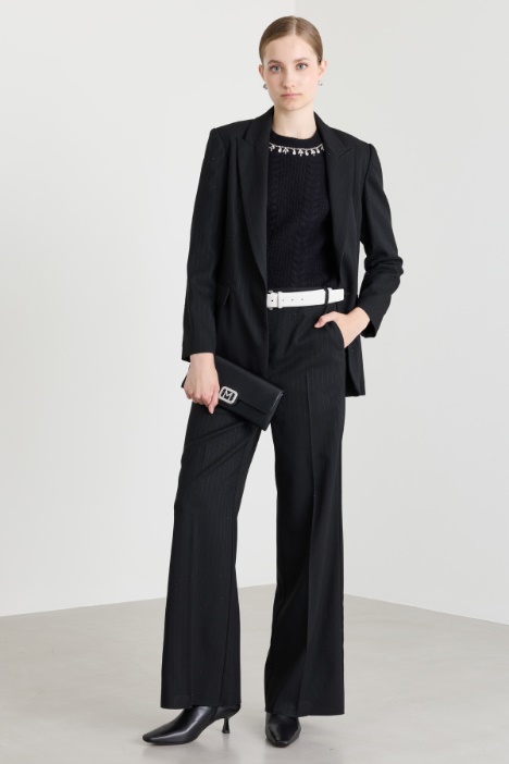 Sequinned pinstripe trousers - Intrend