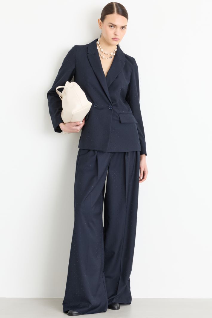 Pleated trousers - BLUE - Intrend