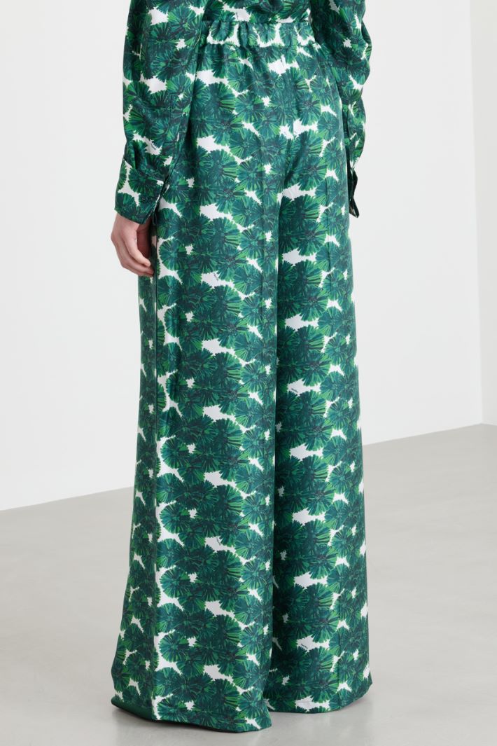 Printed twill trousers - GREEN - Intrend - 4