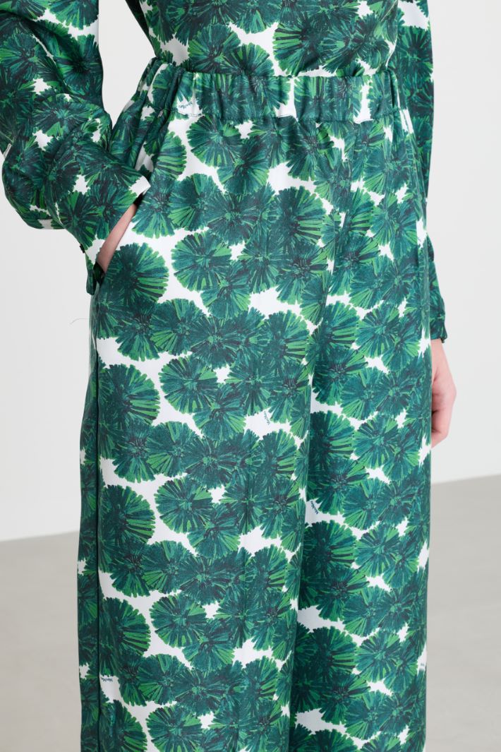Printed twill trousers - GREEN - Intrend - 3