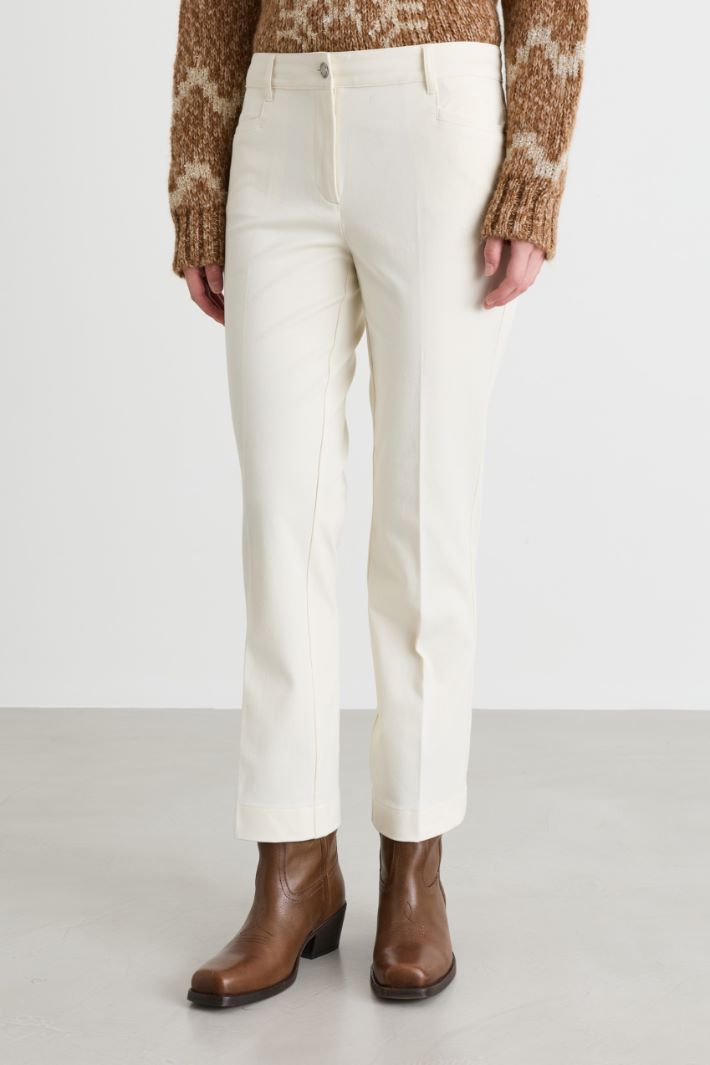 Slim-fit flared trousers - WHITE - Intrend - 2