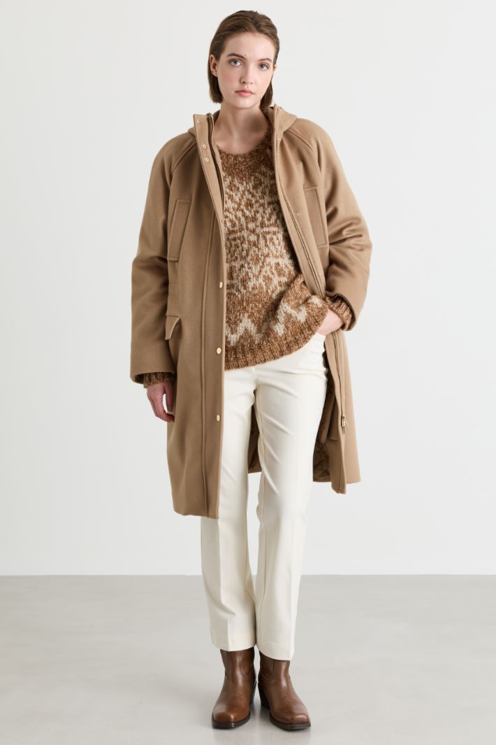Slim-fit flared trousers - WHITE - Intrend