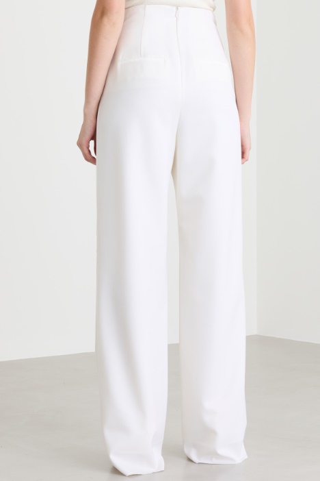 Pantalone a vita alta in lana