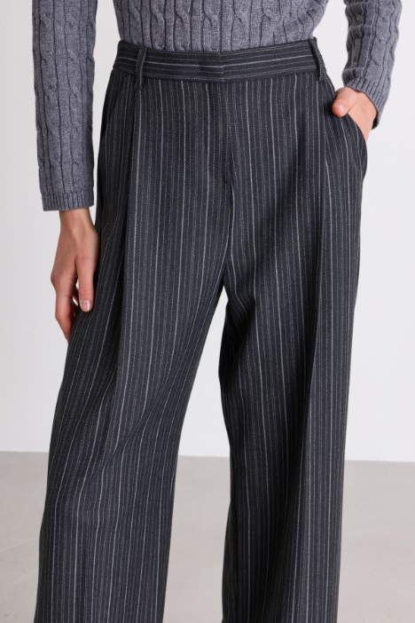 Pantalone in tela gessata