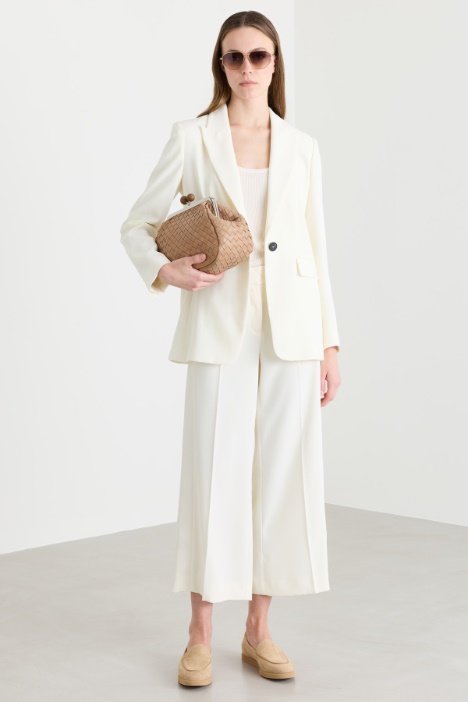 Cropped Trousers with Satin Bands - Intrend