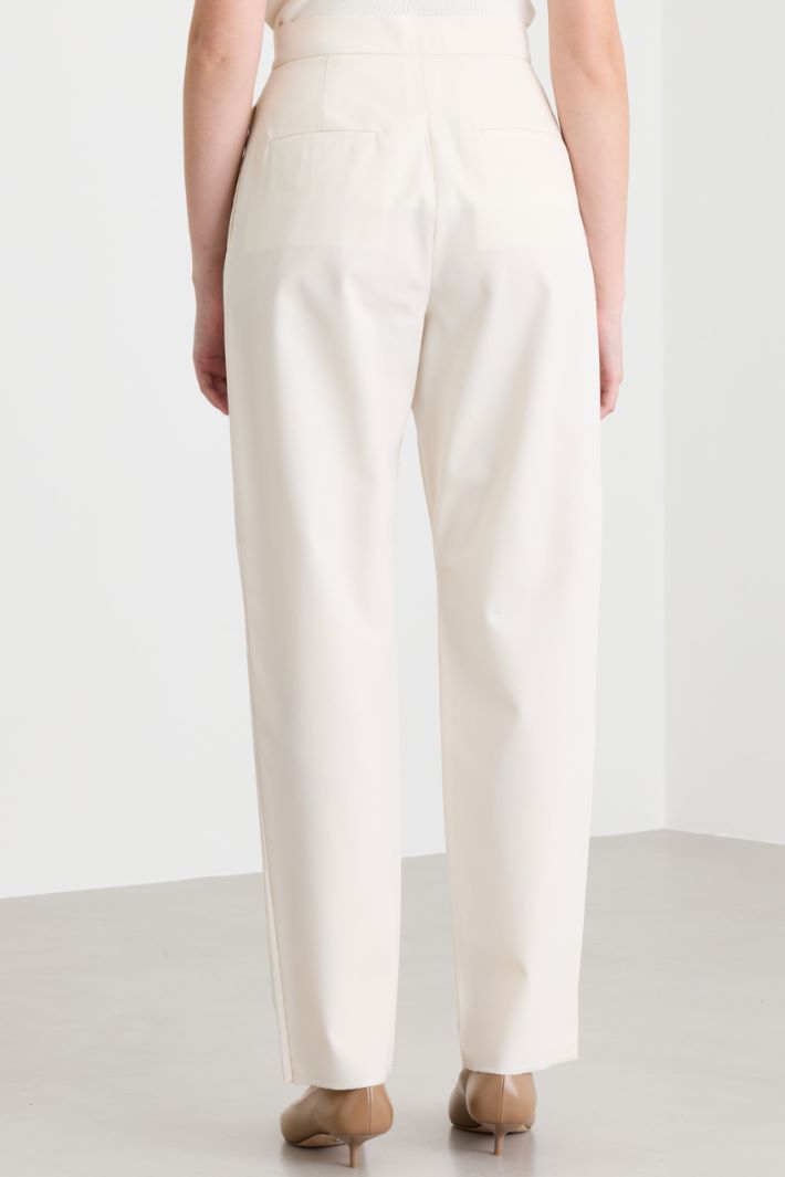 Cropped carrot trousers - WHITE - Intrend - 4