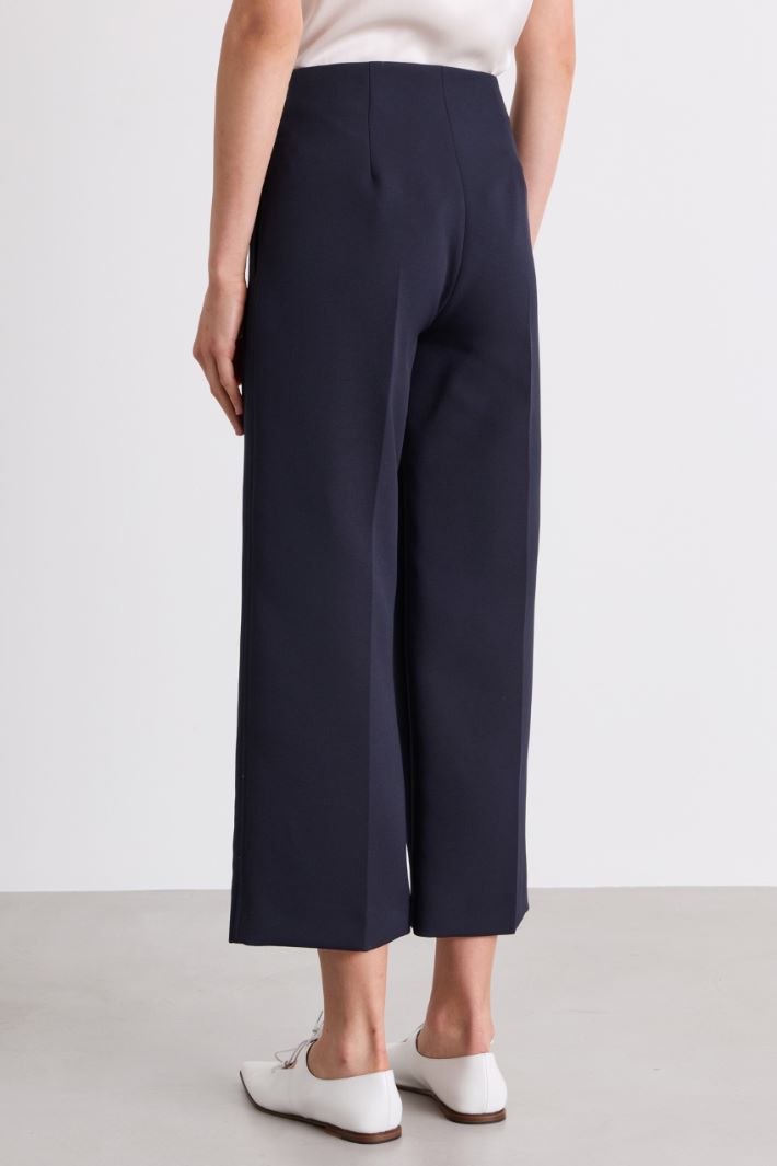 Washed cropped trousers - BLUE - Intrend - 4