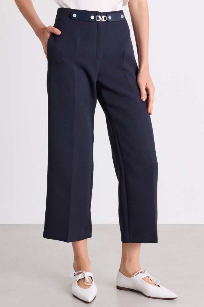Washed cropped trousers - BLUE - Intrend - 2