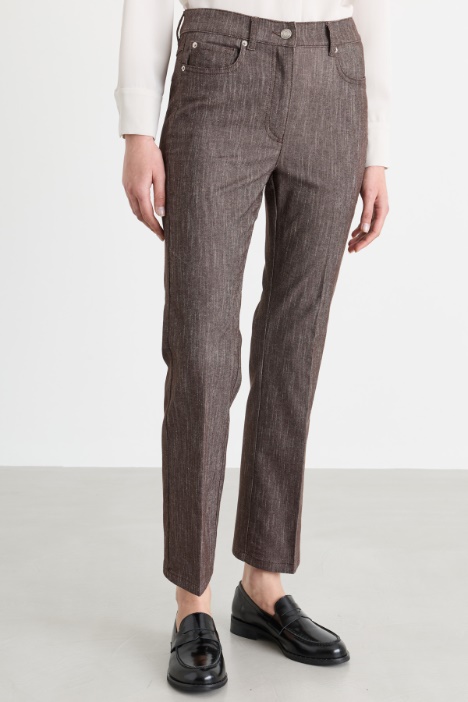 Pantalone flare a effetto jeans
