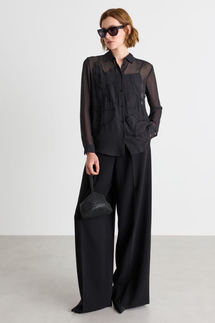 Pantalone in cady compatto - NERO - Intrend