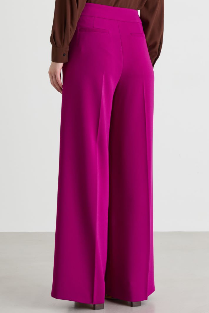 Wide-leg cady trousers - FUCHSIA - Intrend - 4