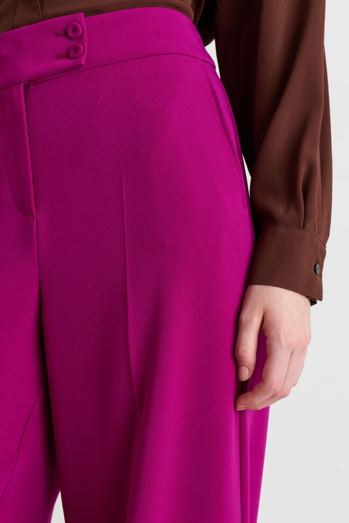 Wide-leg cady trousers - FUCHSIA - Intrend - 3