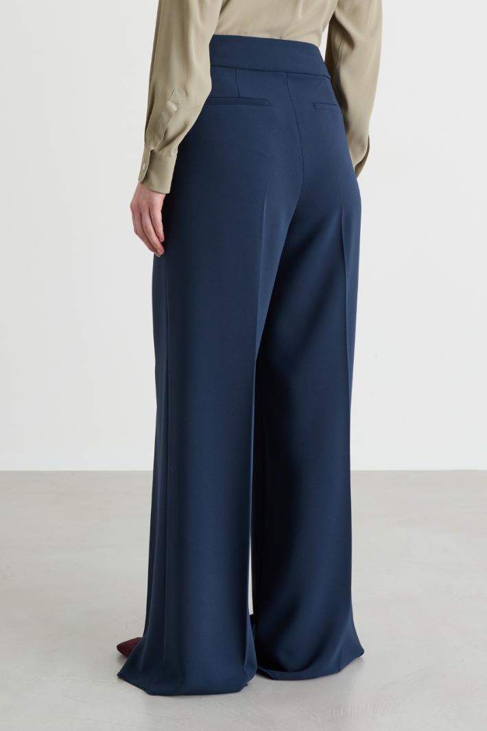Pantalone ampio in cady - BLU - Intrend - 4