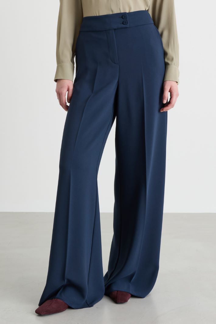 Pantalone ampio in cady - BLU - Intrend - 2