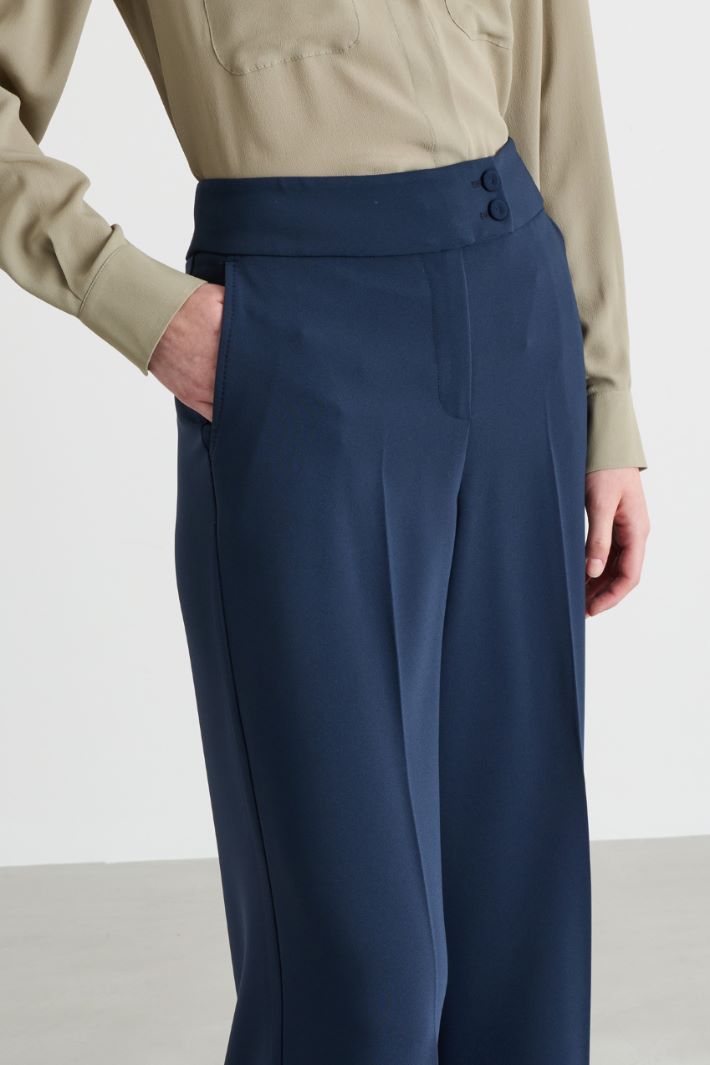 Pantalone ampio in cady - BLU - Intrend - 3