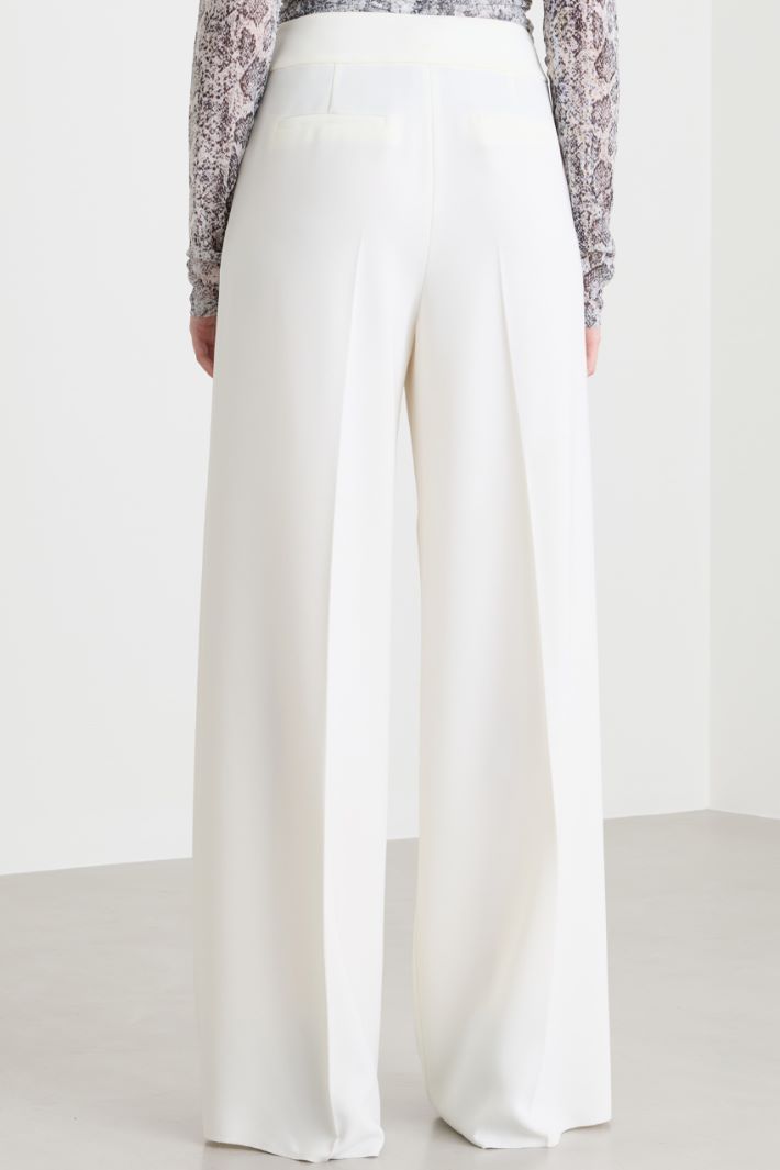 Wide-leg cady trousers - WHITE - Intrend - 4