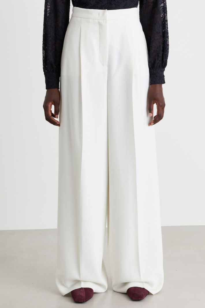Wide-fit cady trousers - WHITE - Intrend - 2
