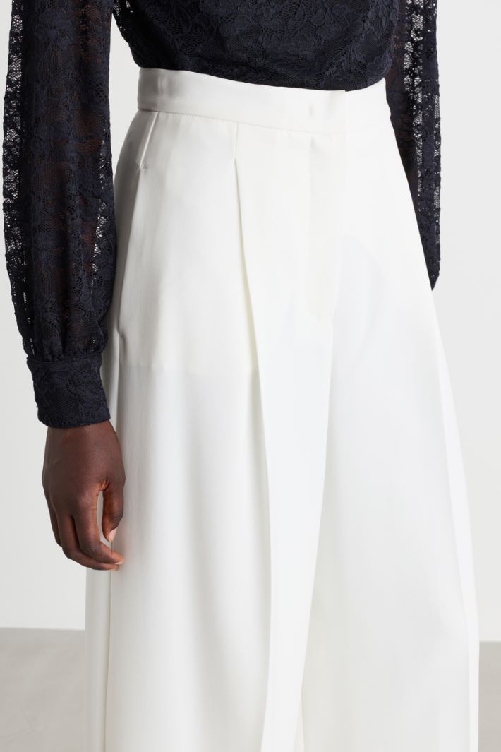 Wide-fit cady trousers - WHITE - Intrend - 3