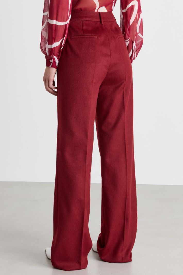 Lightweight Camel Drap Trousers - BORDEAUX - Intrend - 4