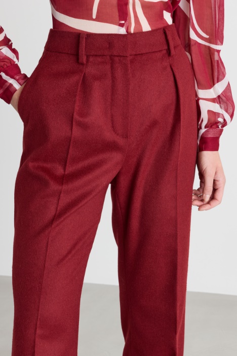 Pantalone in drap leggero di puro cammello