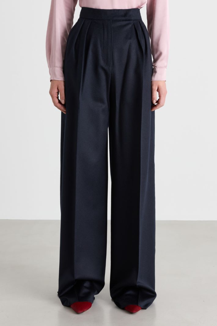 Palazzo trousers in lightweight drapé - BLUE - Intrend - 2