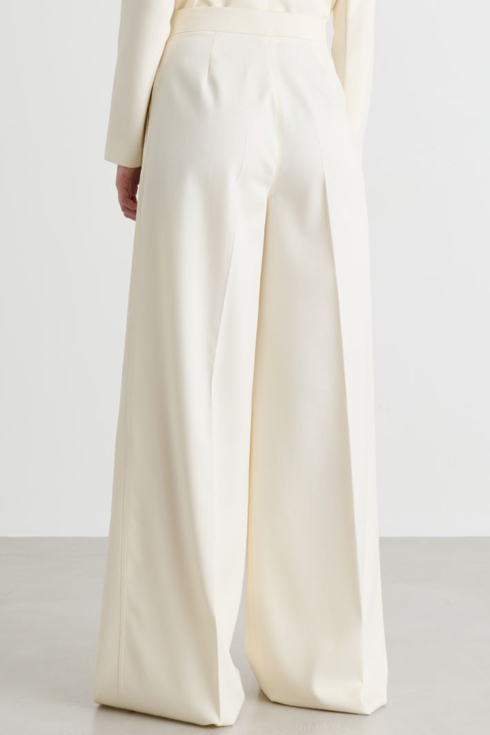 Pleated palazzo trousers - WHITE - Intrend - 4