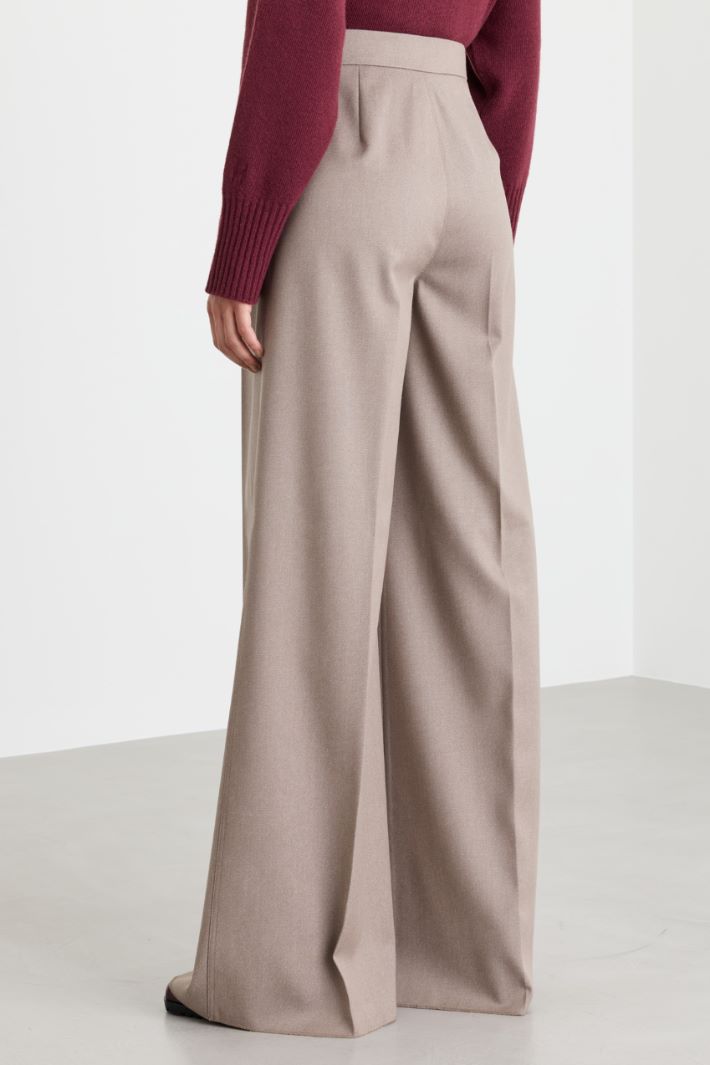 Pleated palazzo trousers - BEIGE - Intrend - 4