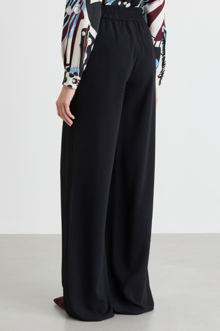 Pantalone in crepe - NERO - Intrend - 4