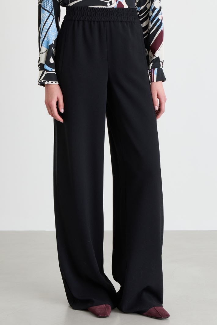 Pantalone in crepe - NERO - Intrend - 2