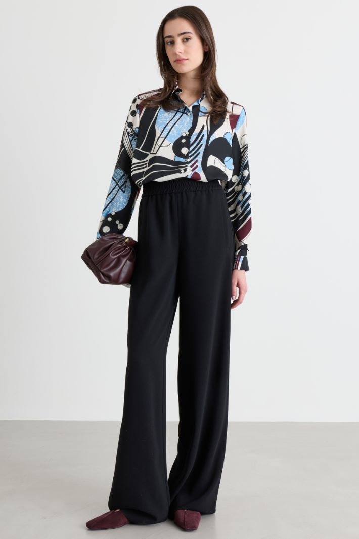 Pantalone in crepe - NERO - Intrend