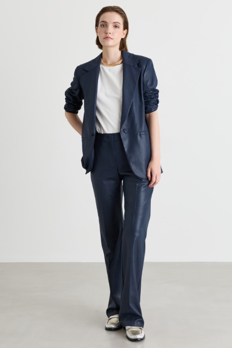 Laminated Flared Trousers - Intrend