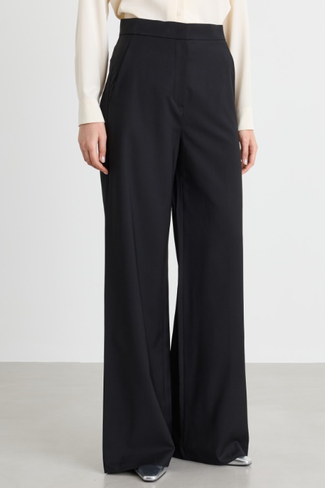 Pantalone in tela a vita alta