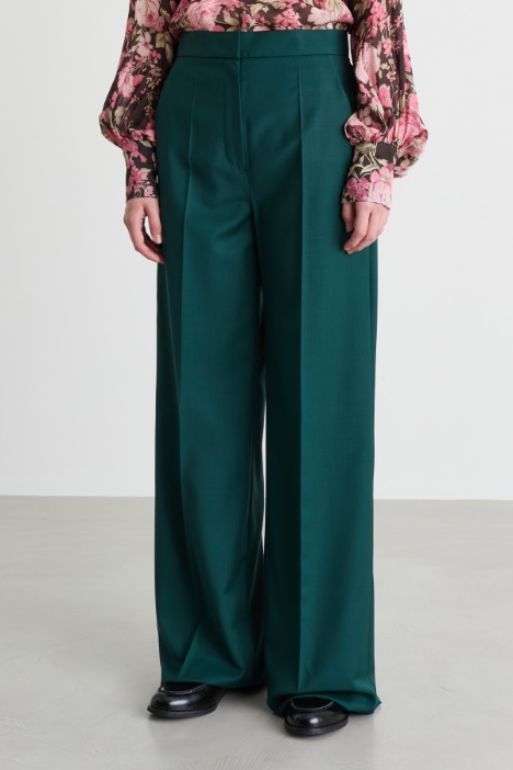 Pantalone in tela a vita alta