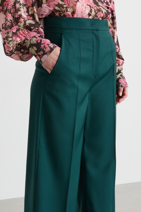 Pantalone in tela a vita alta