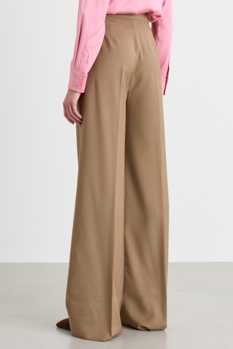 Pantalone in tela a vita alta