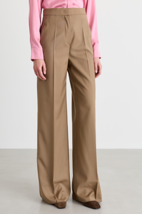 Pantalone in tela a vita alta