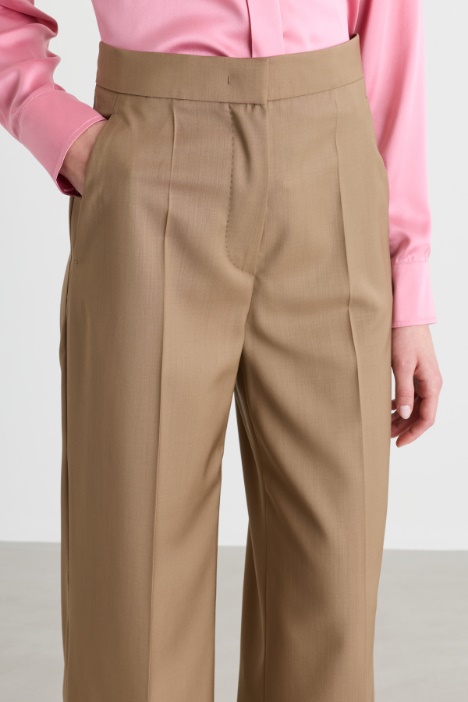 Pantalone in tela a vita alta