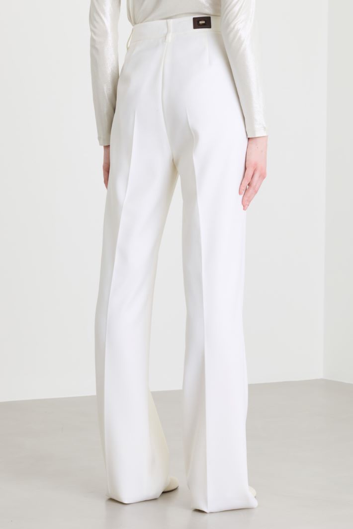 Pantalone in gabardina con pinces - BIANCO - Intrend - 4