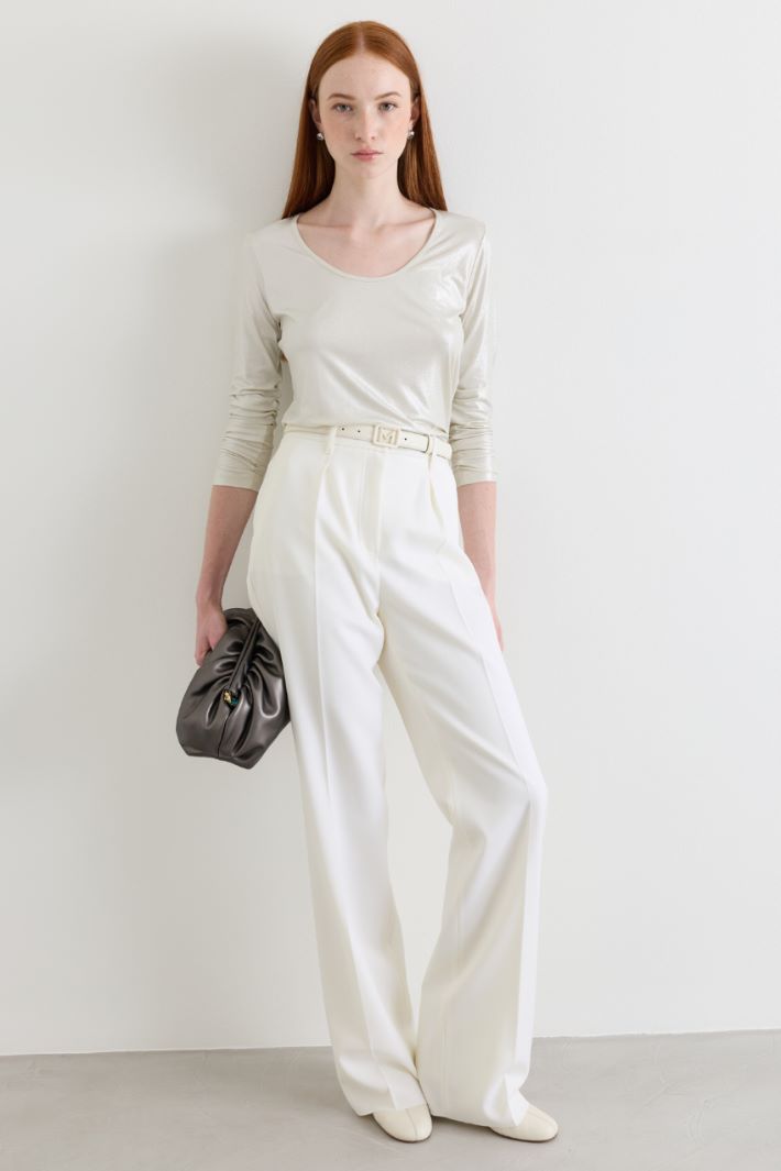 Pantalone in gabardina con pinces - BIANCO - Intrend